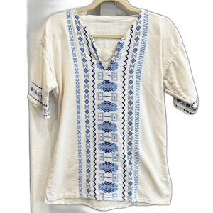 Handmade Guatemala South American Embroidered Hippie Boho Blouse Top - S/M